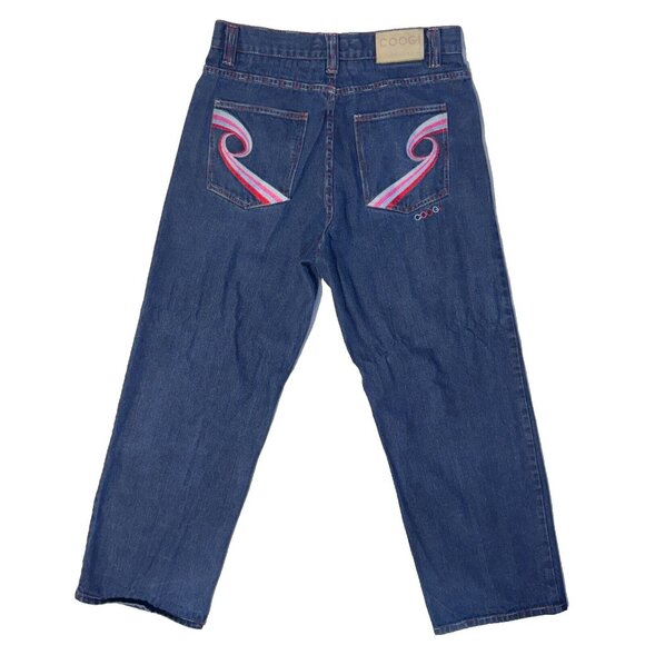 COOGI Jeans 34x32 Red/Pink Y2K Embroidered Back Pocket Denims